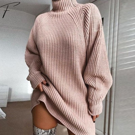 Sweaterkleid Mit Polo Kragen