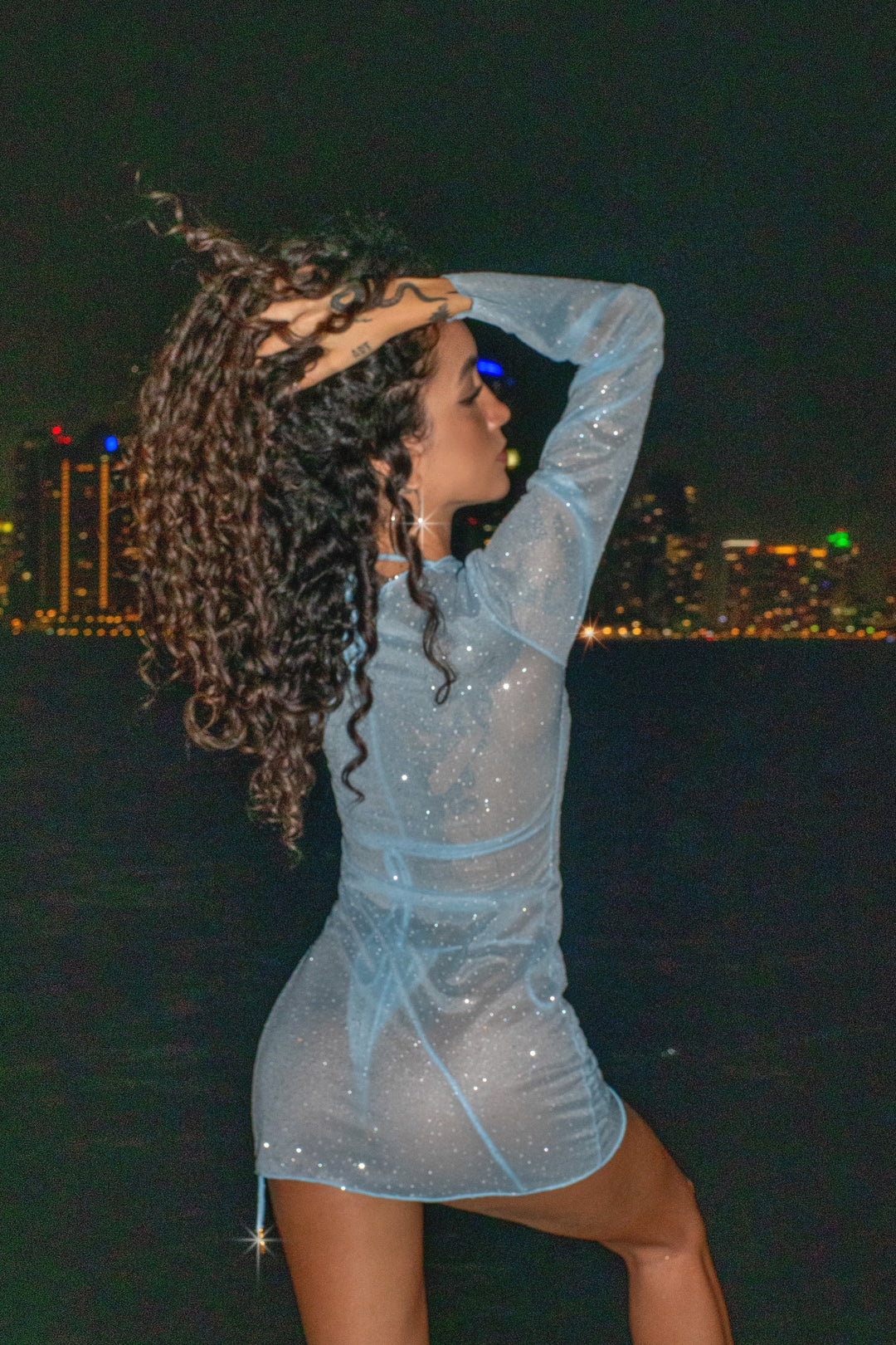 Heidi-Mode | Fiji Shiny Dress Baby Blue