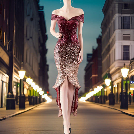 Heidi-Mode | Modische Pailletten Abendkleid