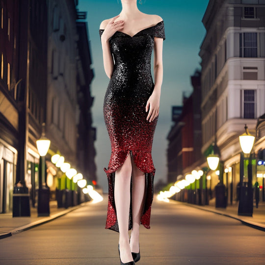 Heidi-Mode | Modische Pailletten Abendkleid