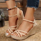 Heidi-Mode - Damen Sandalen mit Keilabsatz