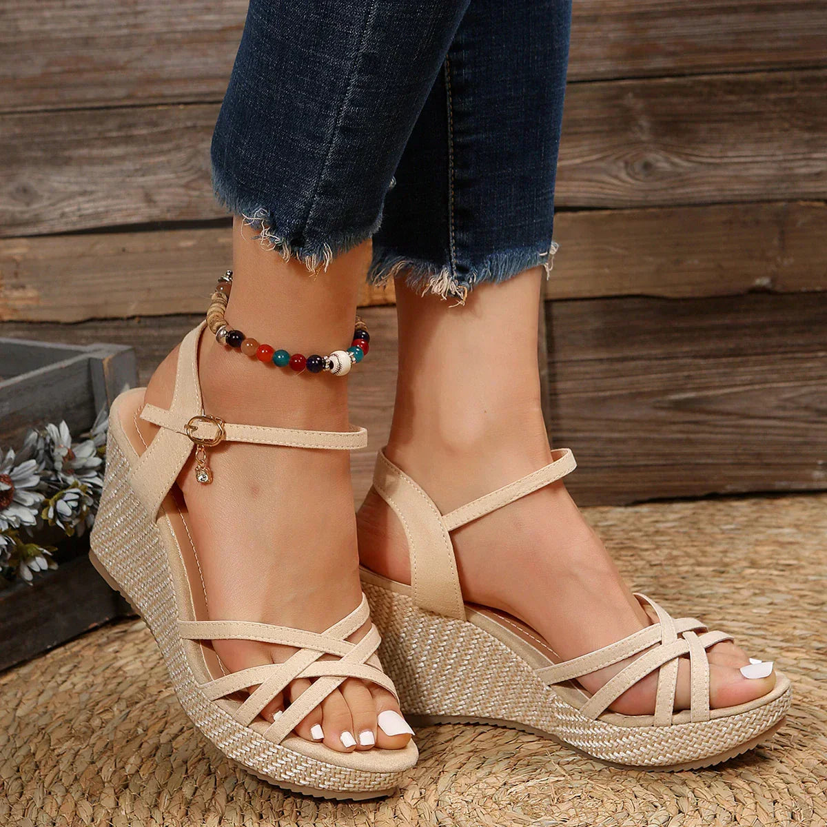 Heidi-Mode - Damen Sandalen mit Keilabsatz