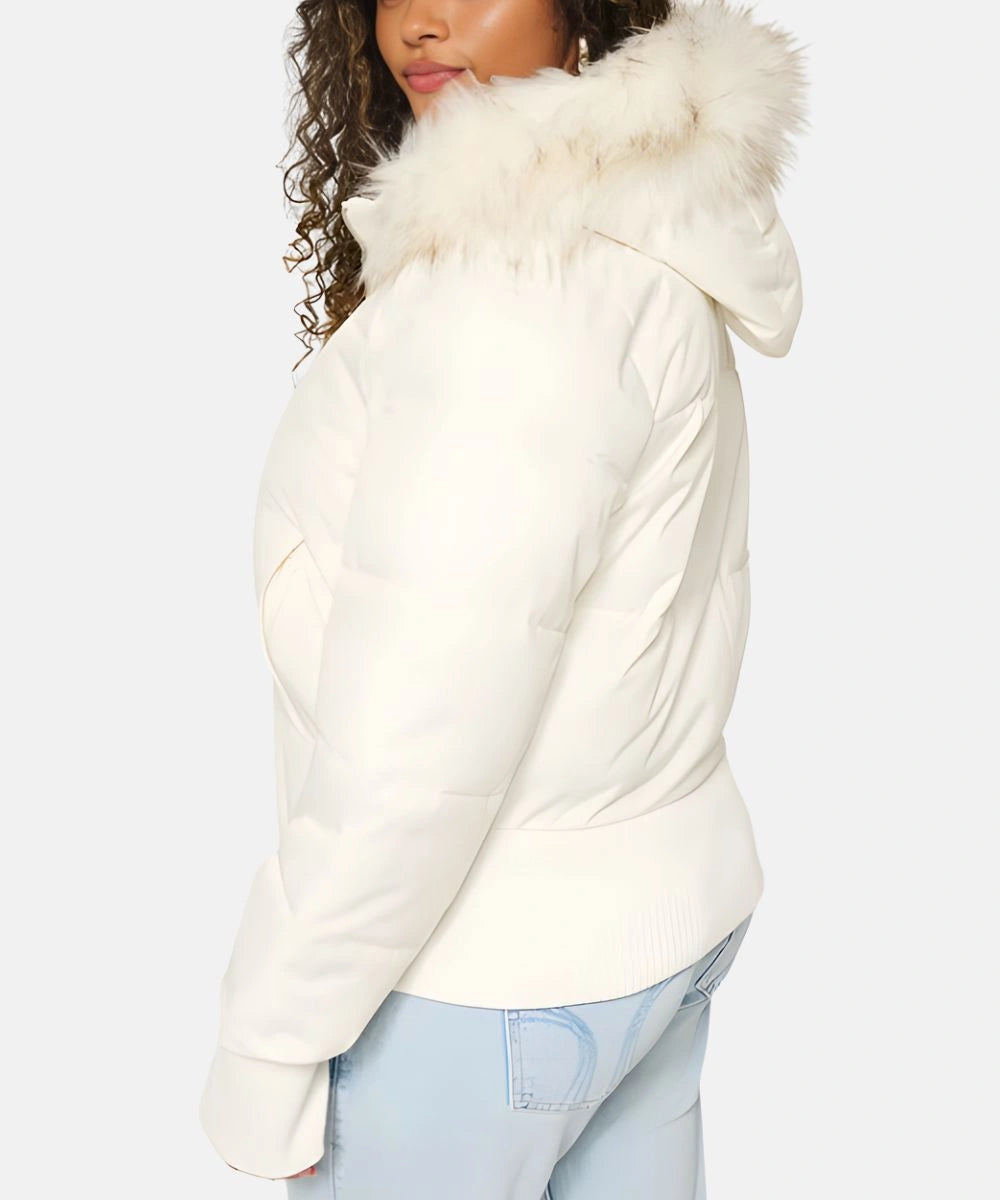 Damen Gesteppt Winterjacke mit Warm & Abnehmbarer Kapuze | Heidi-Mode