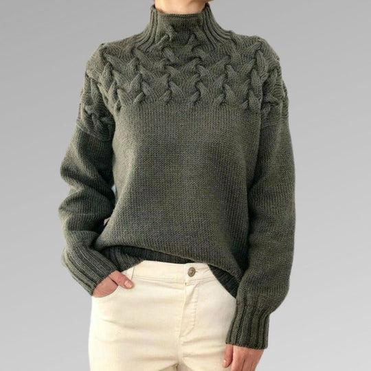 Heidi-Mode | Luxe Kabelstrick Wolle Pullover Für Damen