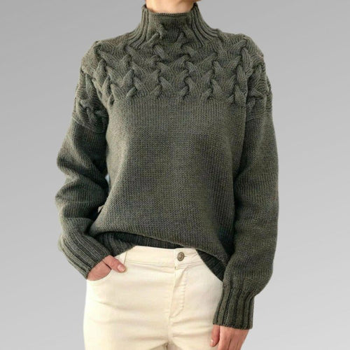 Heidi-Mode | Luxe Kabelstrick Wolle Pullover Für Damen