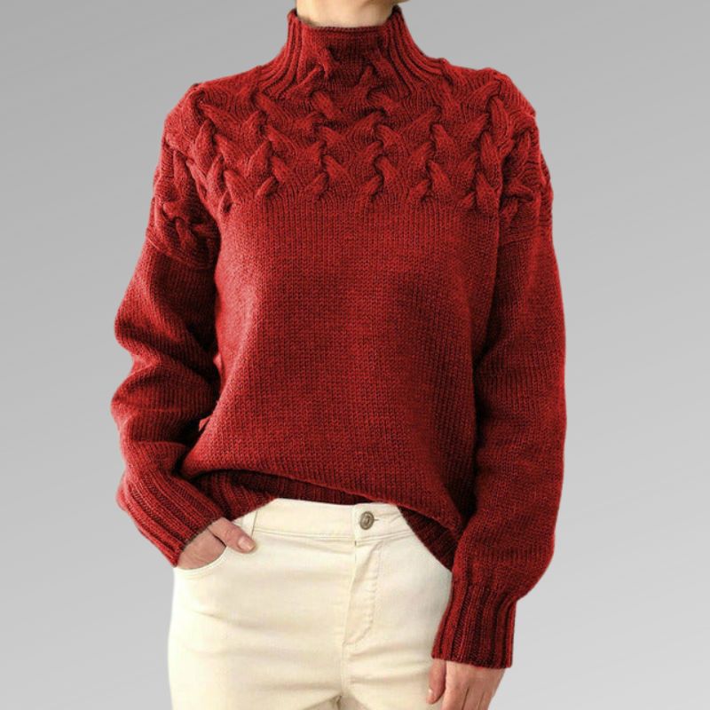Heidi-Mode | Luxe Kabelstrick Wolle Pullover Für Damen