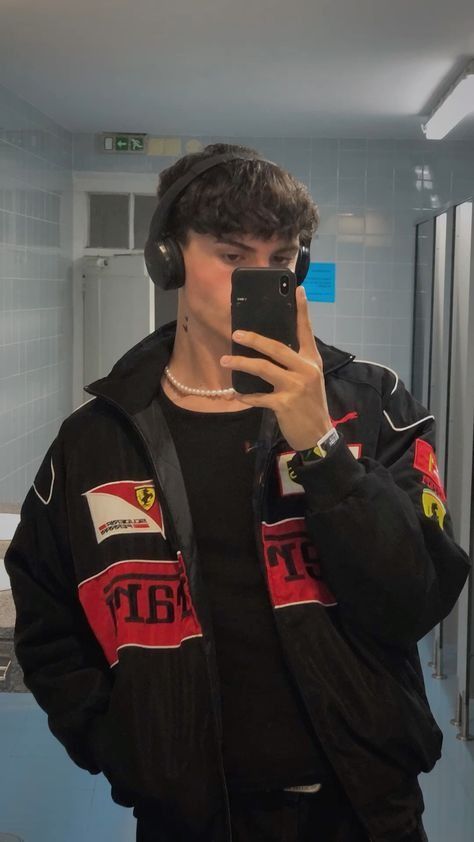 Heidi-Mode | Weinlese Ferrari Racer Jacke mit Sportlichem Stil (Unisex)