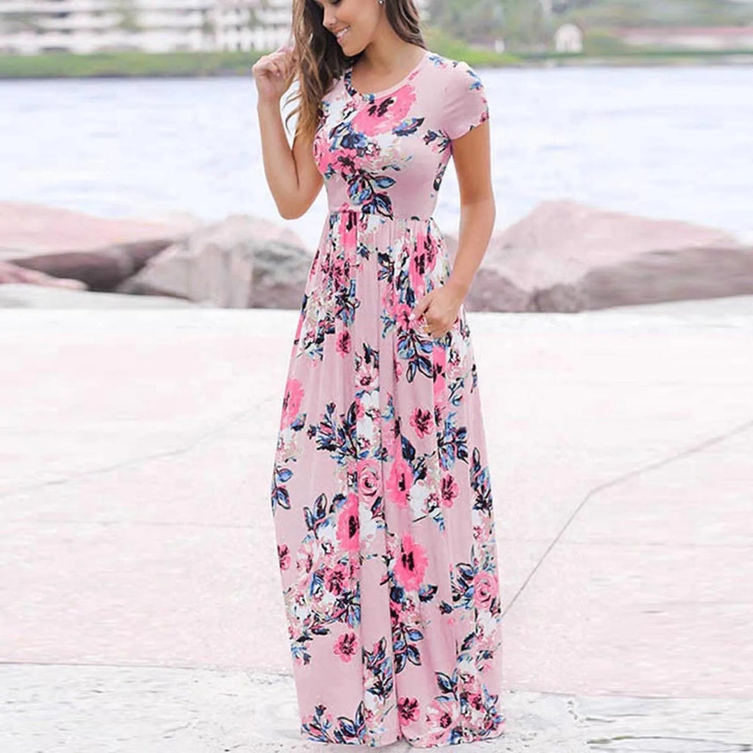 Amy | Bequemes Blumen-Maxikleid