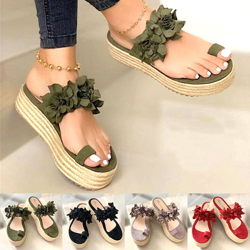 Heidi-Mode | Elegante Damen Sandalen mit Floralem Design und Akzenten