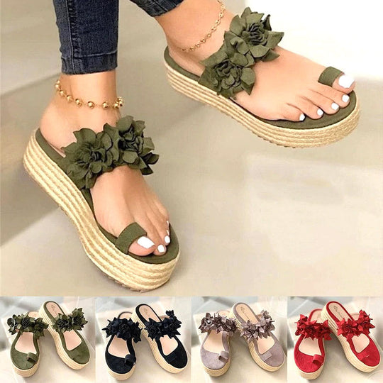 Heidi-Mode | Elegante Damen Sandalen mit Floralem Design und Akzenten