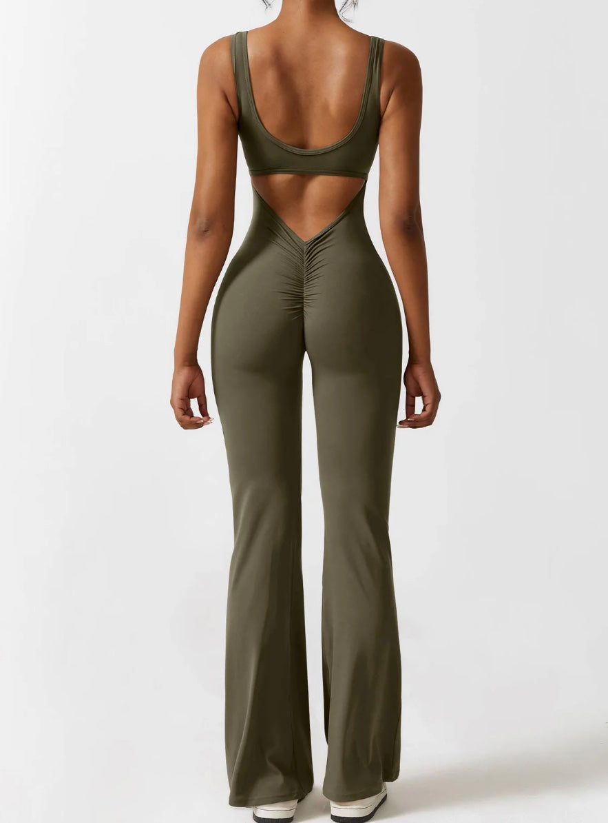 Rückenfreier Scrunch-Jumpsuit