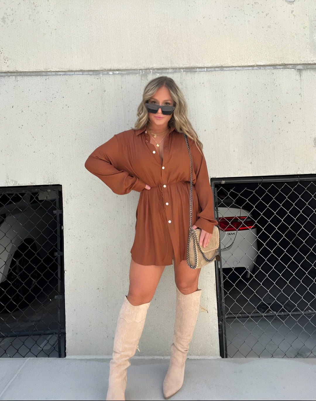 Heidi-Mode | Trendy Satin Overall Kleid