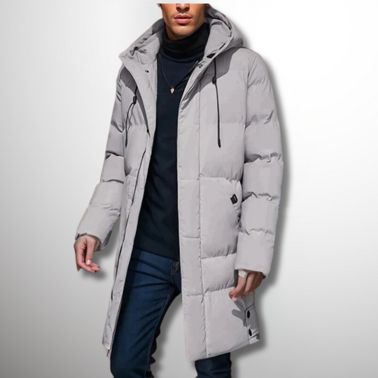 Heidi-Mode | Herren Puffer Winterjacke - Kapuzen-Langdesign