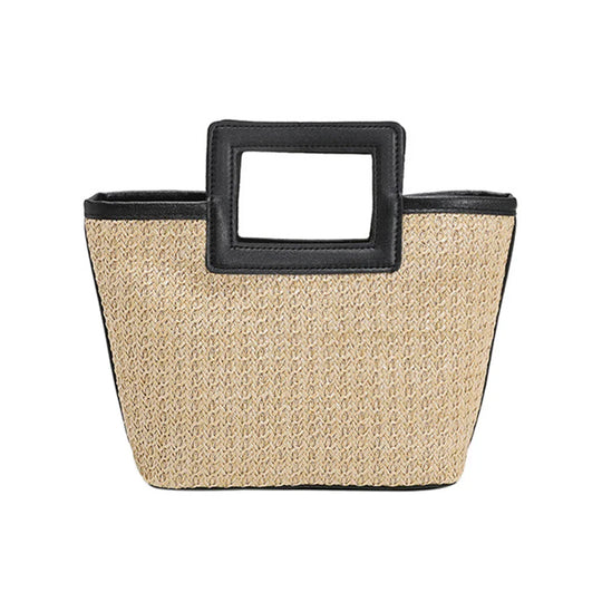 clutch met textuur en opvallend handvat
