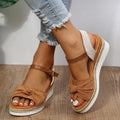 Heidi-Mode sommer-espadrille-sandalen mit schnallenverschluss und knotendetail