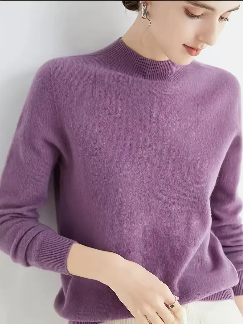 Heidi-Mode | Rollkragenpullover aus Wolle für Damen nahtlos