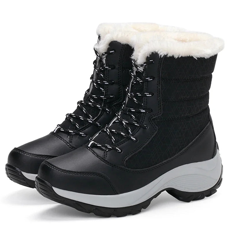 Heidi-Mode | Fellgefütterte Plattform-Schneestiefel für Damen – Gemütliches & Stilvolles Winterfußwerk
