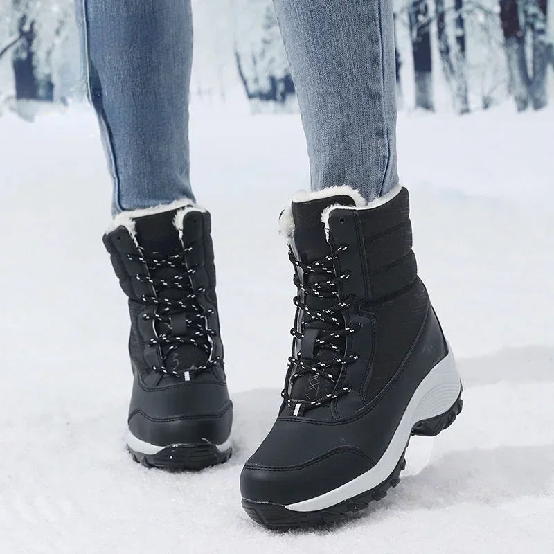 Heidi-Mode | Fellgefütterte Plattform-Schneestiefel für Damen – Gemütliches & Stilvolles Winterfußwerk