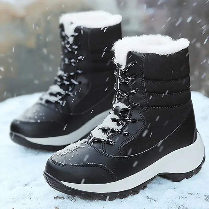 Heidi-Mode | Fellgefütterte Plattform-Schneestiefel für Damen – Gemütliches & Stilvolles Winterfußwerk