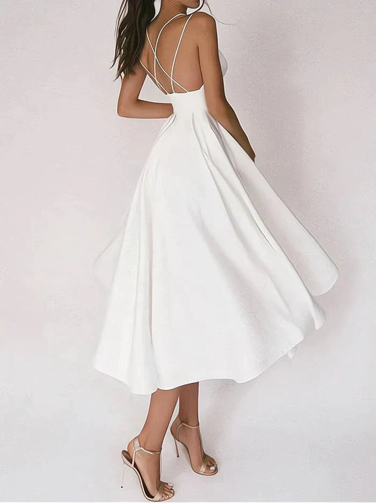Heidi-Mode | Elegantes Damen Kleid mit V-Ausschnitt