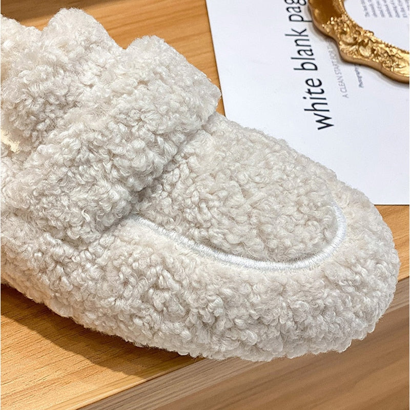Heidi-Mode | Warme Damen Pantoffeln aus Plüsch Flauschige Hausschuhe