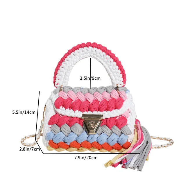 Regenbogen - Gehäkelte Handtasche