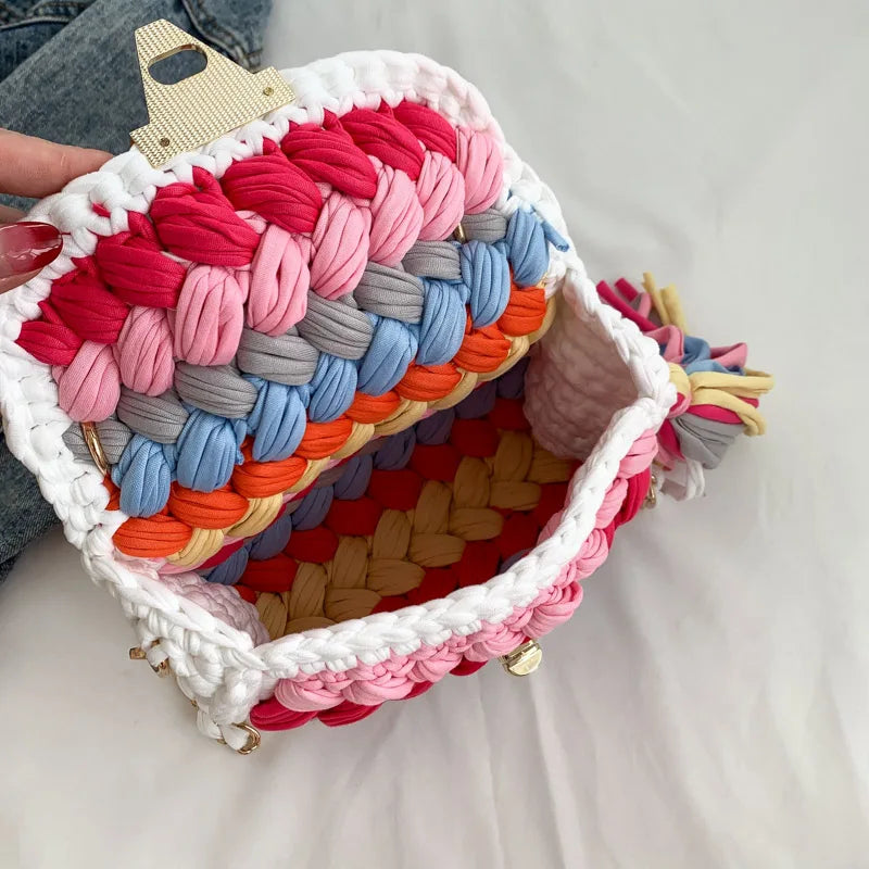 Regenbogen - Gehäkelte Handtasche