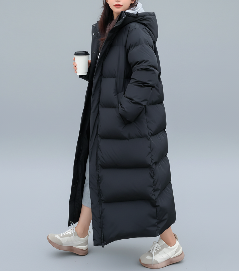 Langer Damen-Daunenmantel | Große Größen