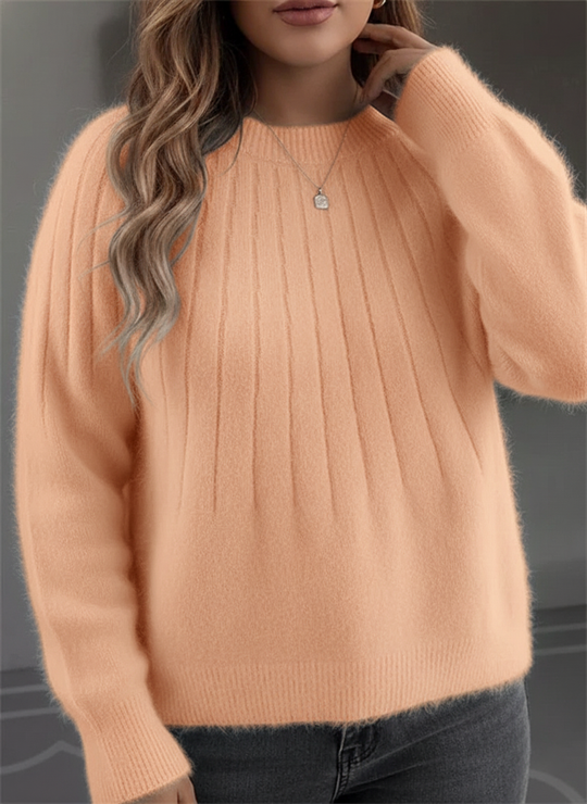 Damen Weicher Rippstrickpullover | Große Größen