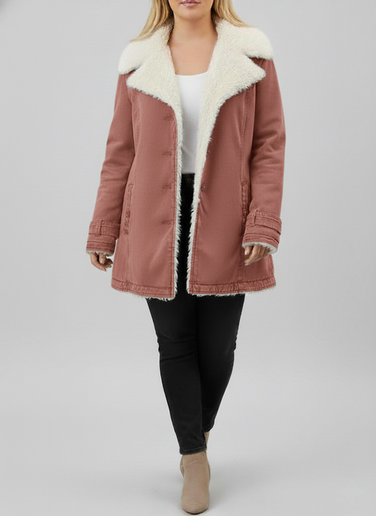 Damen Warme Sherpa-Futter Winterjacke | Große Größen