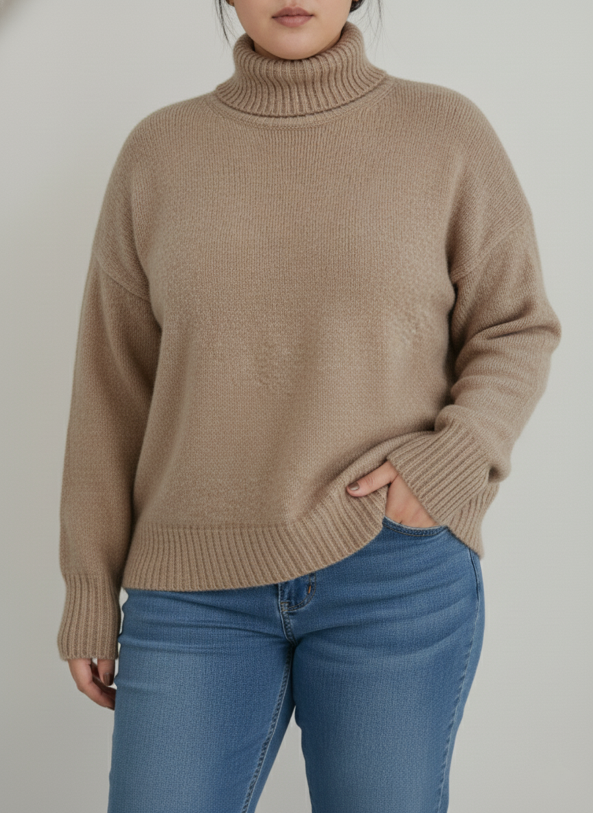 Damen Look Strick Rollkragenpullover | Große Größen
