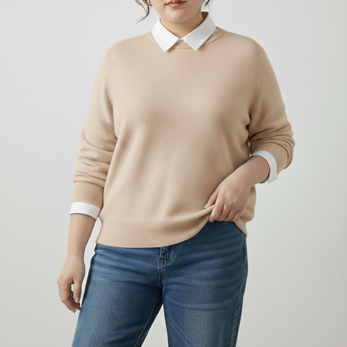 Damen Klassischer Strick Eleganter Pullover | Große Größen