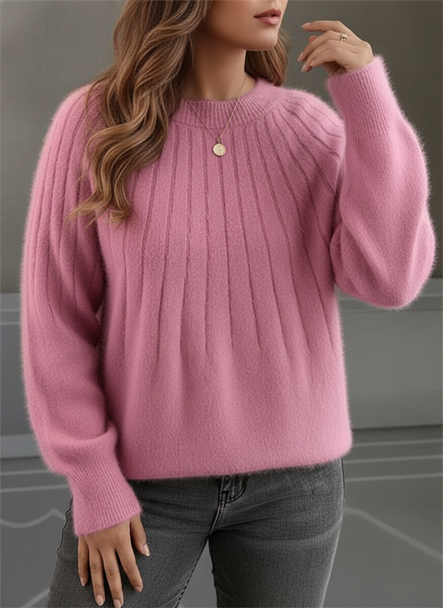 Damen Weicher Rippstrickpullover | Große Größen