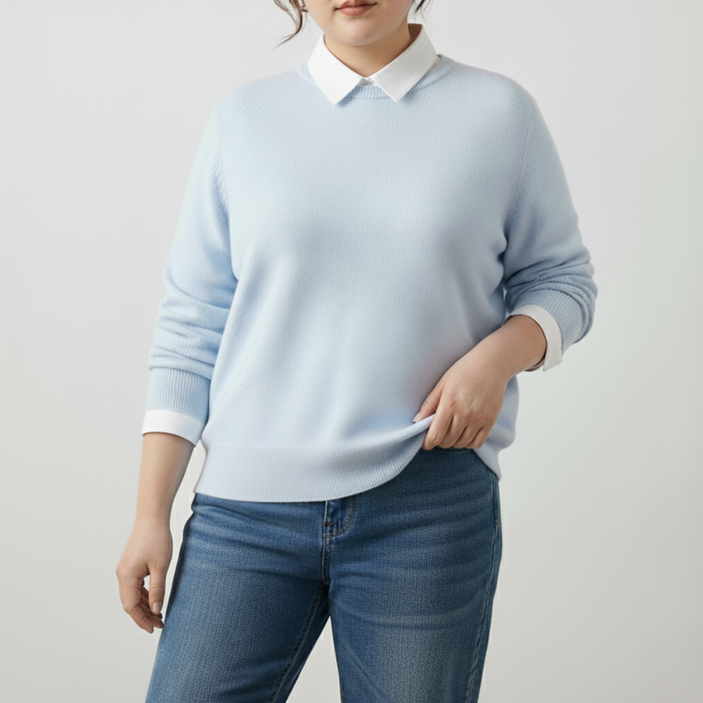 Damen Klassischer Strick Eleganter Pullover | Große Größen