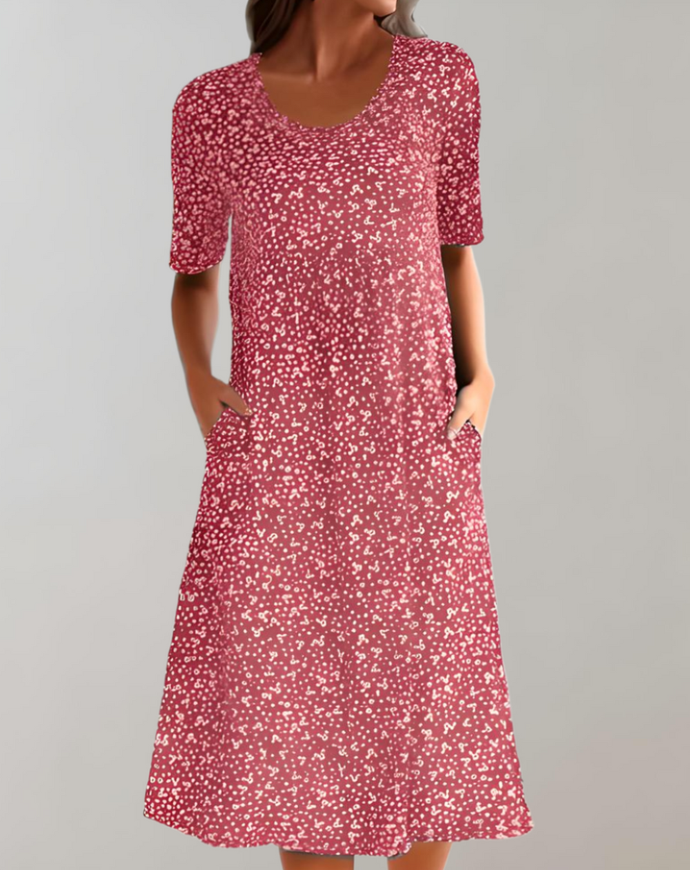 Heidi-Mode | Leichtes Sommer V-Ausschnitt Freizeitkleid