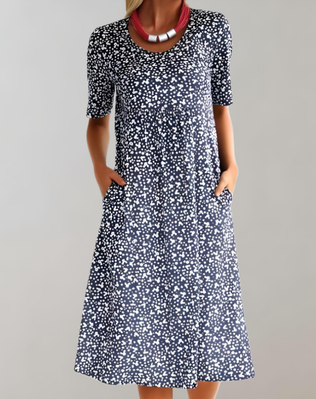 Heidi-Mode | Leichtes Sommer V-Ausschnitt Freizeitkleid