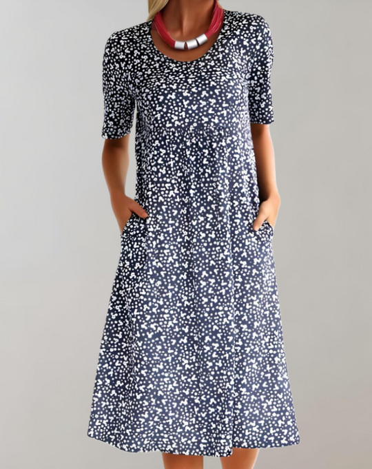 Heidi-Mode | Leichtes Sommer V-Ausschnitt Freizeitkleid