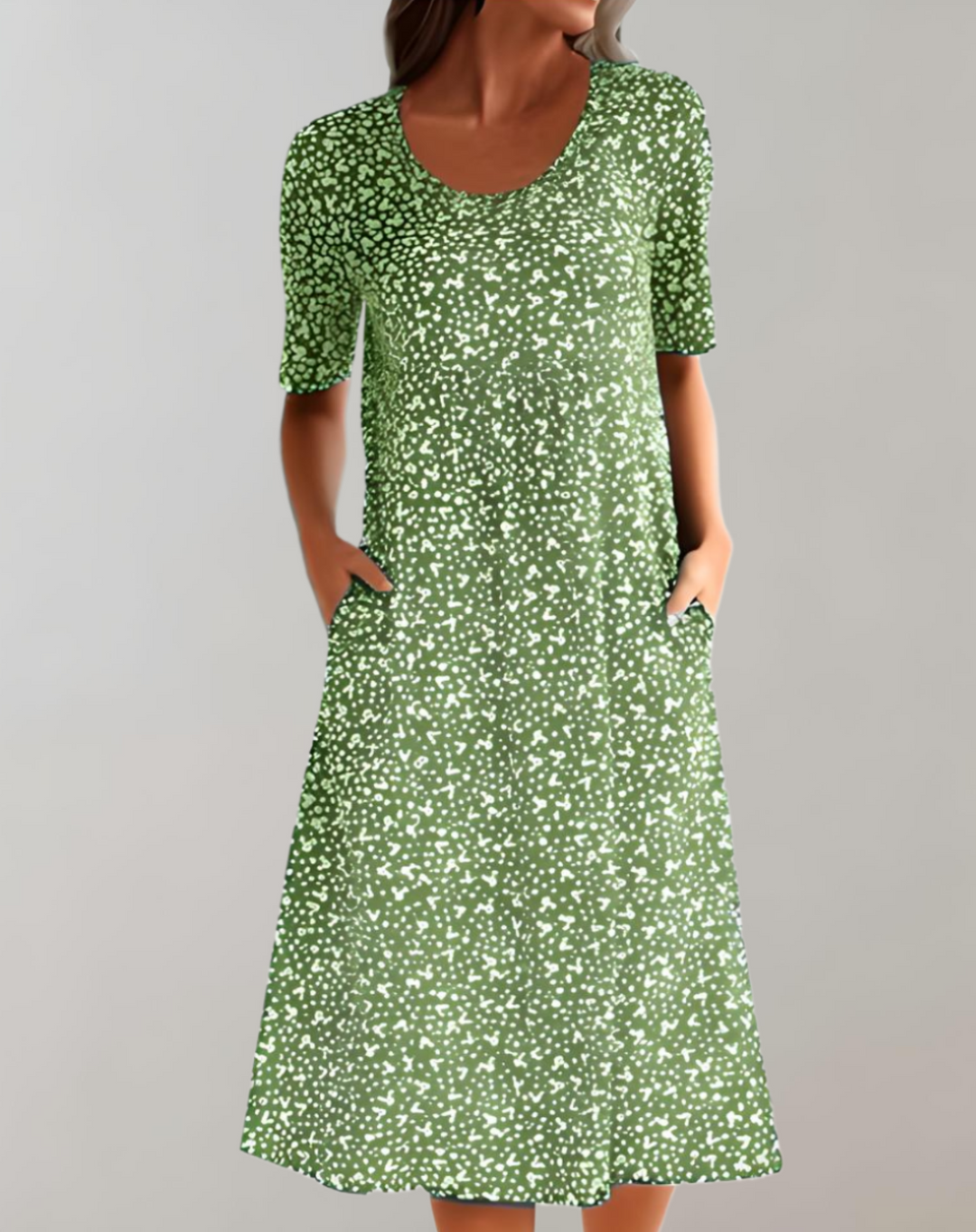 Heidi-Mode | Leichtes Sommer V-Ausschnitt Freizeitkleid
