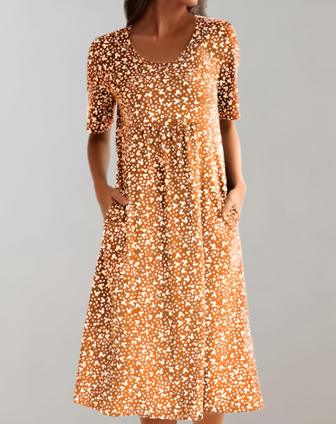 Heidi-Mode | Leichtes Sommer V-Ausschnitt Freizeitkleid
