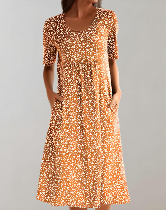 Heidi-Mode | Leichtes Sommer V-Ausschnitt Freizeitkleid