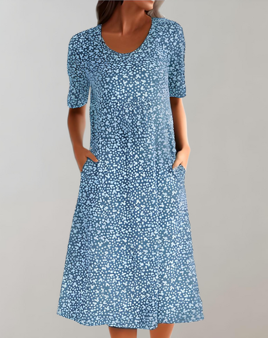 Heidi-Mode | Leichtes Sommer V-Ausschnitt Freizeitkleid