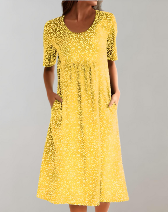 Heidi-Mode | Leichtes Sommer V-Ausschnitt Freizeitkleid