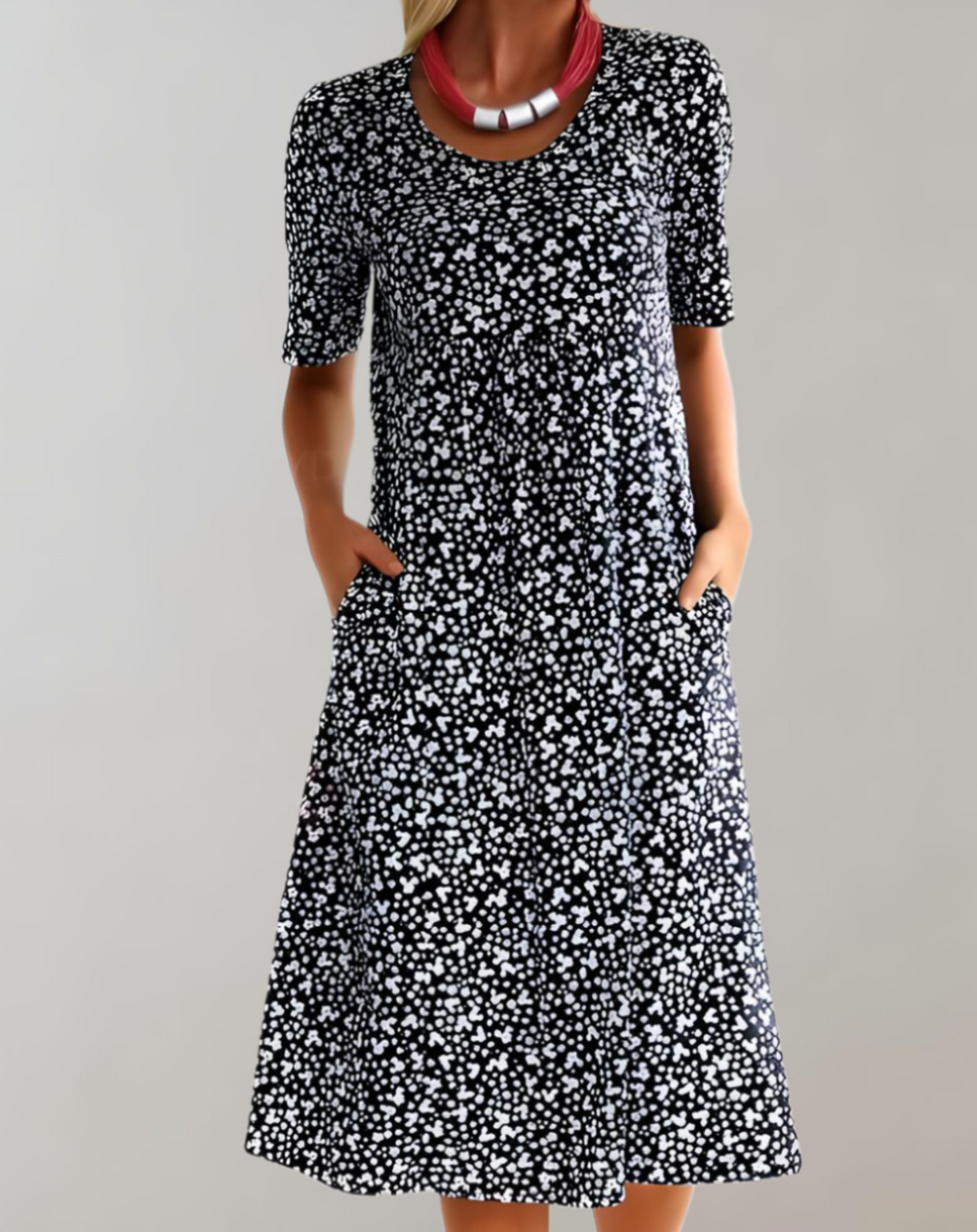 Heidi-Mode | Leichtes Sommer V-Ausschnitt Freizeitkleid