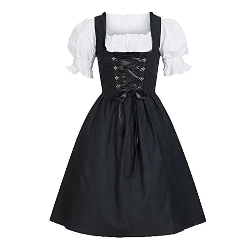 Heidi-Mode Dirndl Bayerisches Oktoberfest Trachtenkleid mit Schürze