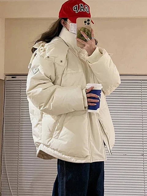 Warm wattierte Winter-Parka-Jacke mit Kapuze