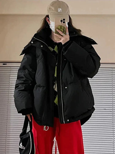 Warm wattierte Winter-Parka-Jacke mit Kapuze