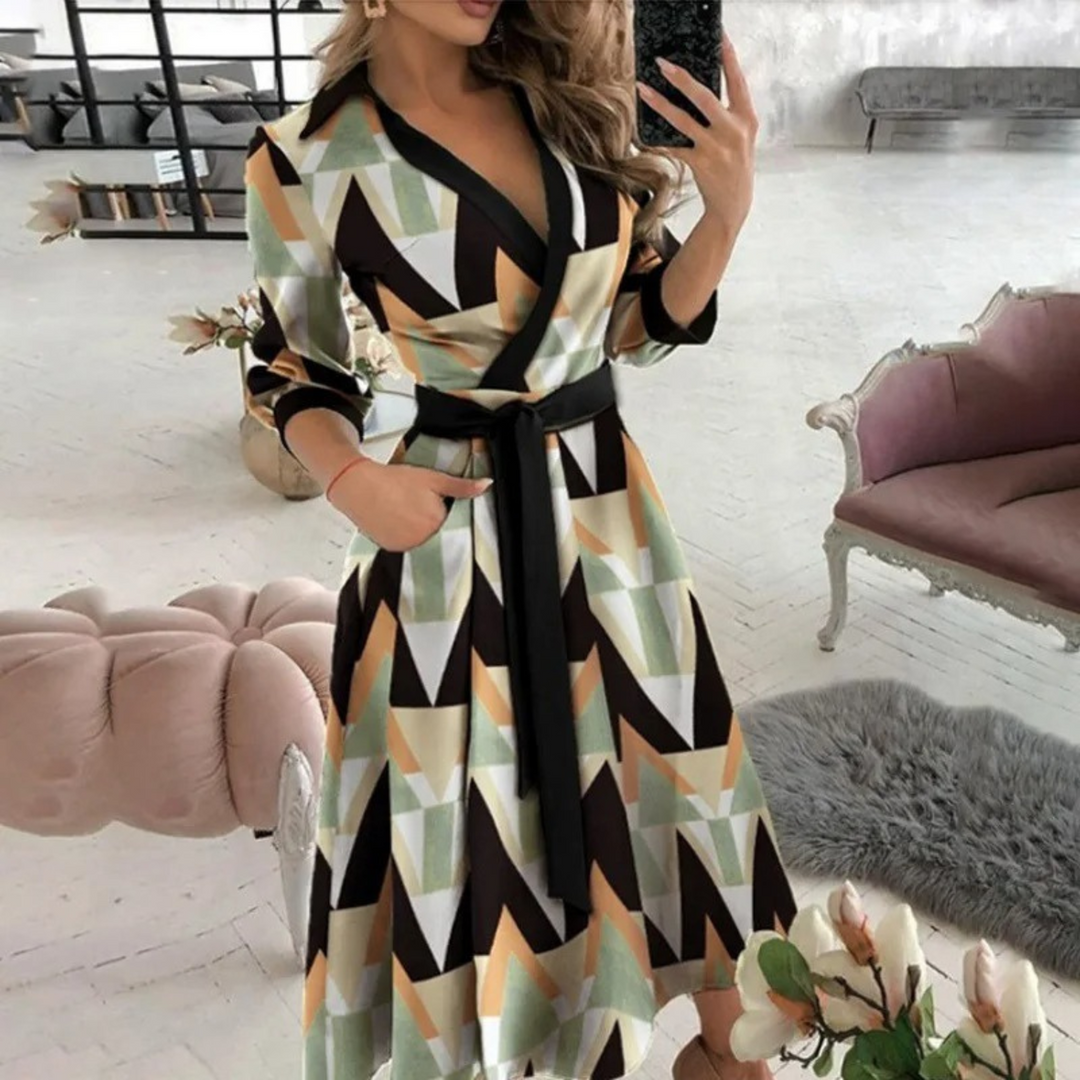 Heidi-Mode | Gefütterte Reversband Bequeme Blusenkleid