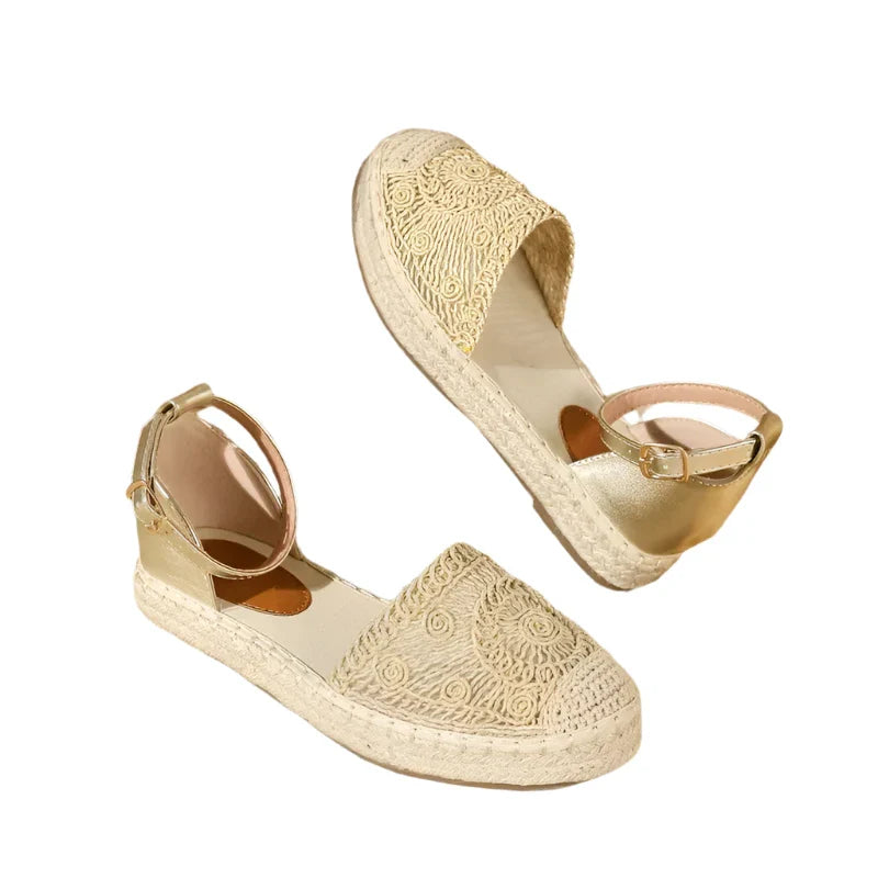 Heidi-Mode | Damen Sommer Knöchelriemen Sandalen Boho