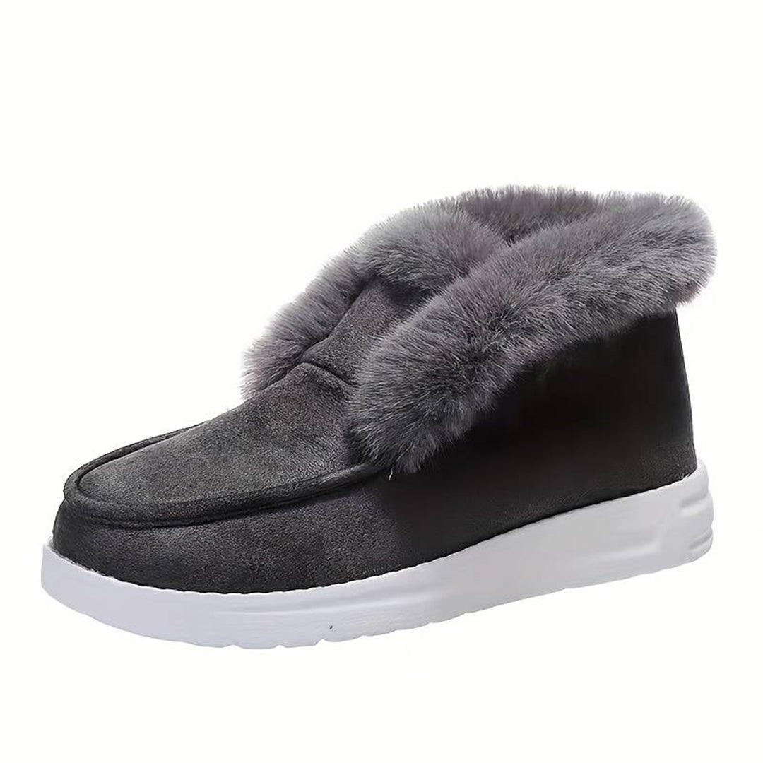 Heidi-Mode | Winter Flach Schuh Dick-Sohlige Samt Slipper Schnee Stiefel