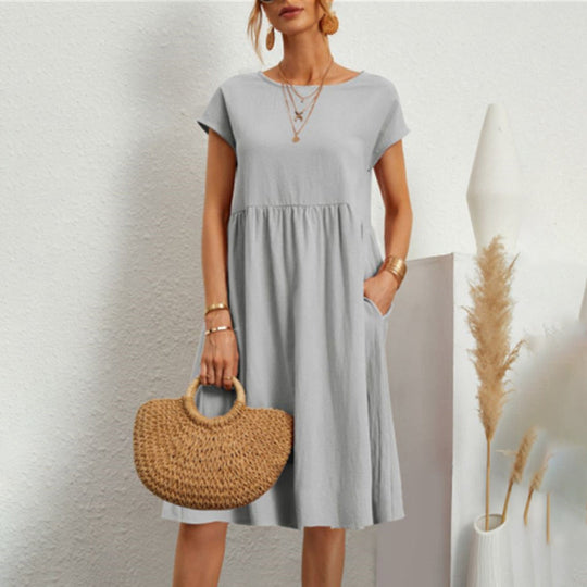 Heidi-Mode | Klassisches Rundhals Midi Kleid